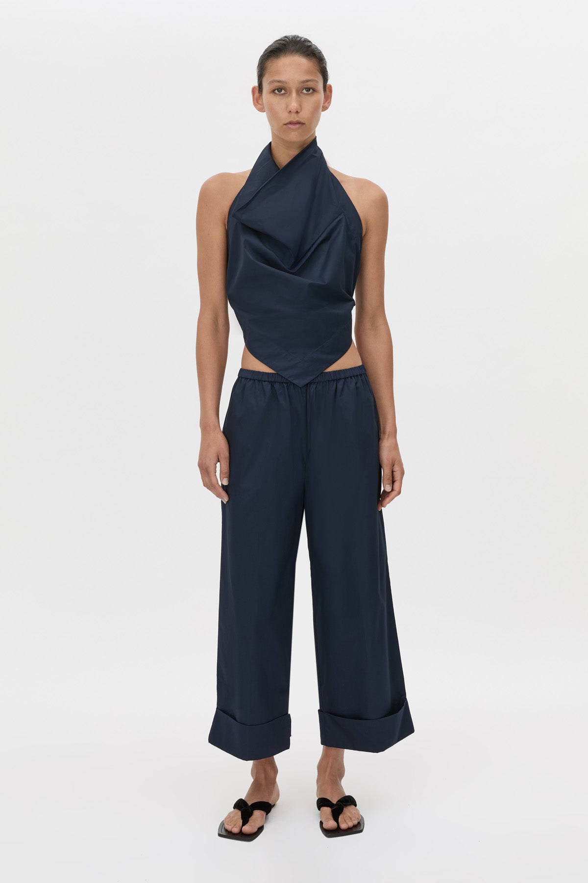 Onesto Cowl Neck Backless Top