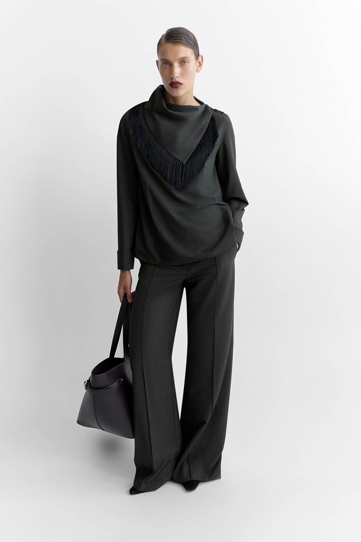 Una Drape Collar Shirt