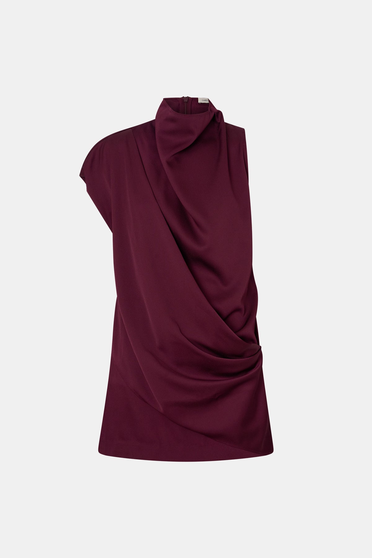 Aeris Draped Satin Mini Dress