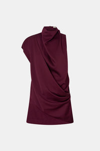 Aeris Draped Satin Mini Dress