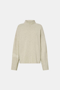 Ghost View CAMILLA AND MARC Atkinson Knit Sweater in ashen white with fitted turtleneck and oversized fit.