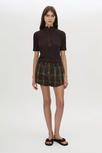 Aubrey Elbow Sleeve Rib Top