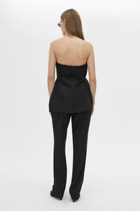 Back view CAMILLA AND MARC Cassie Crop Pant in Black with a slim tailored fit and cropped length.