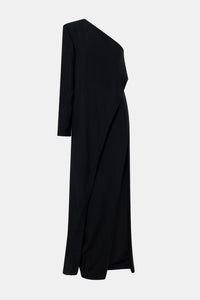 Ghost front view CAMILLA AND MARC Ciran Asymmetric Maxi Dress in Black.