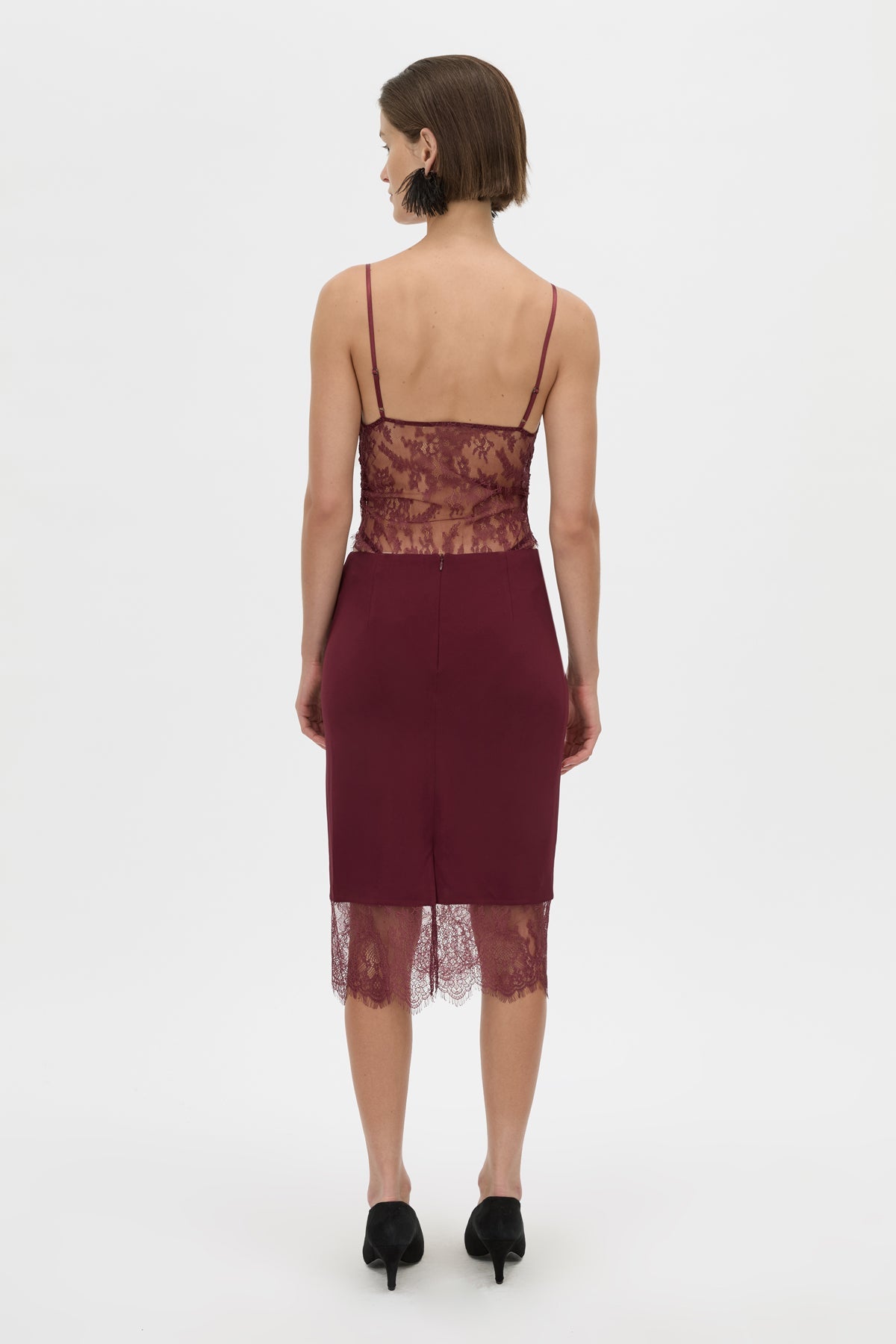 Cora Lace Trim Pencil Skirt