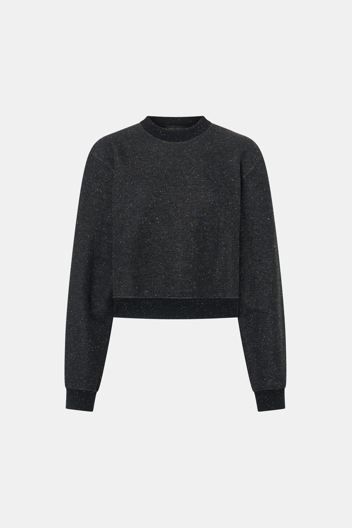 Ghost view CAMILLA AND MARC Everett Sweater in Black with cropped speckled fleece and relaxed turtle‑neck silhouette.  
