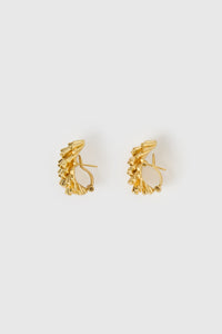 Side view CAMILLA AND MARC Friesian Earrings with worn look 18k gold plating. 
