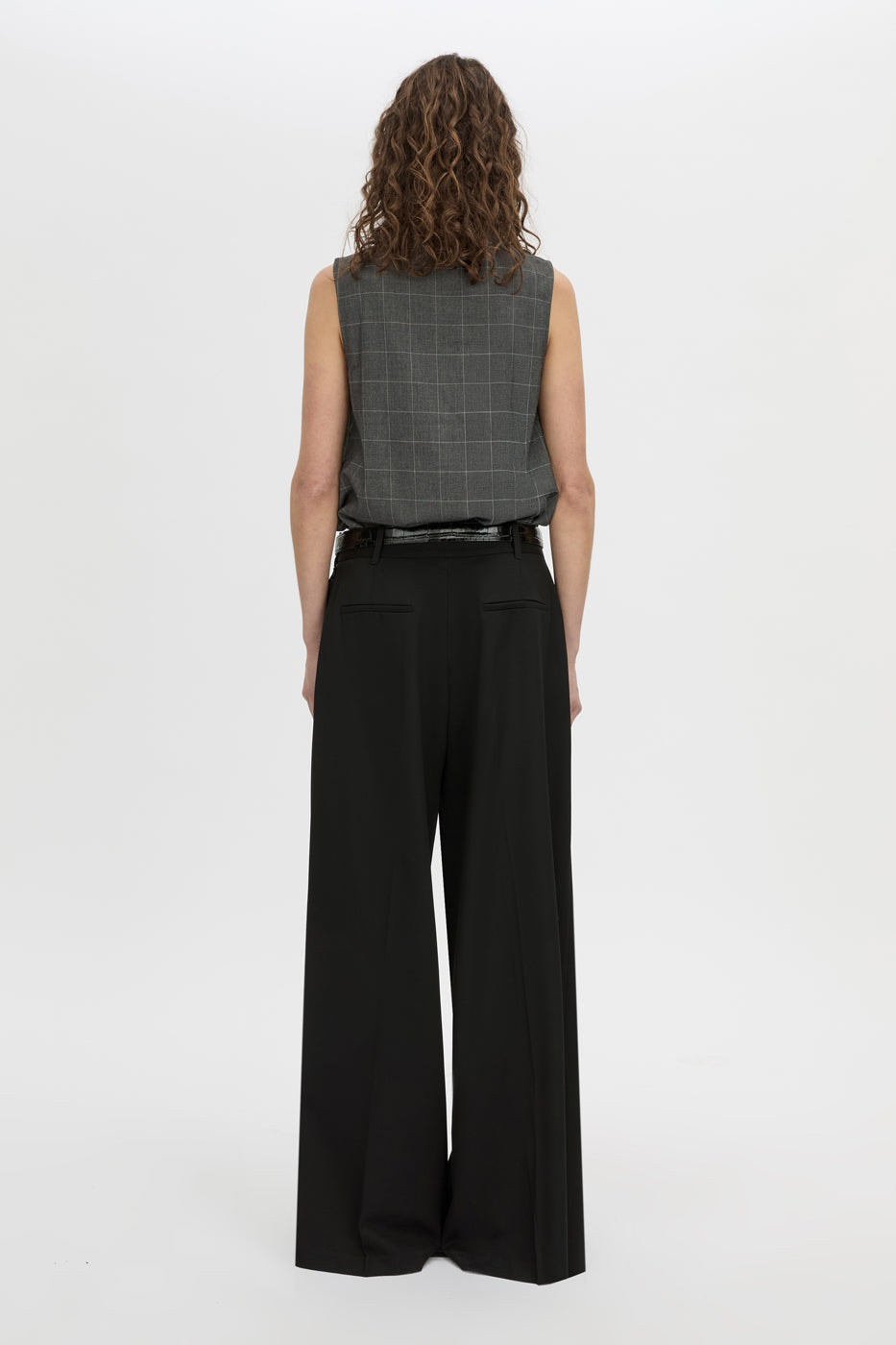 Lourdes Check Shell Top