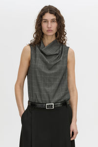 Lourdes Check Shell Top