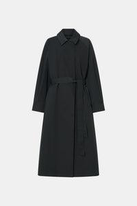 Ghost view CAMILLA AND MARC Mahdavi Trench in Grey with oversized silhouette and dropped raglan long sleeves.
