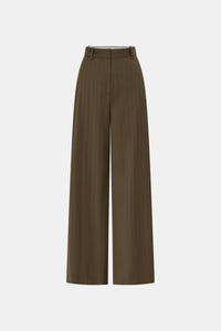 Ghost view CAMILLA AND MARC Maxim Manstyle Pant in Cinnamon Brown Pinstripe, featuring a tailored silhouette.