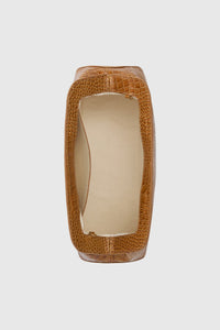 Top view CAMILLA AND MARC Mette Croc Bag in tan croc‑embossed leather.
