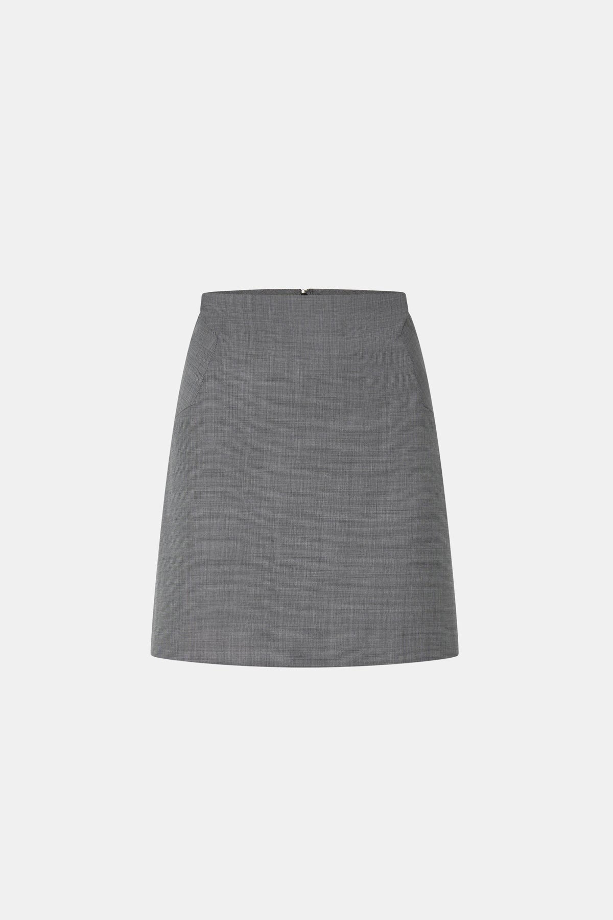 Ghost view CAMILLA AND MARC Meyer Mini Skirt in Charcoal Grey with a high‑waisted cut and panel detailing.