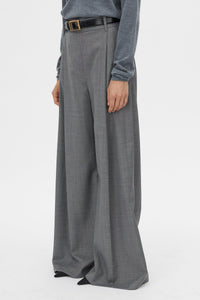 Cropped view CAMILLA AND MARC Meyer Wide Leg Pant in Charcoal Grey with front pleats.