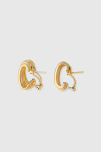 Ghost side view CAMILLA AND MARC Odin Stud Earrings 18k gold plated geometric studs.