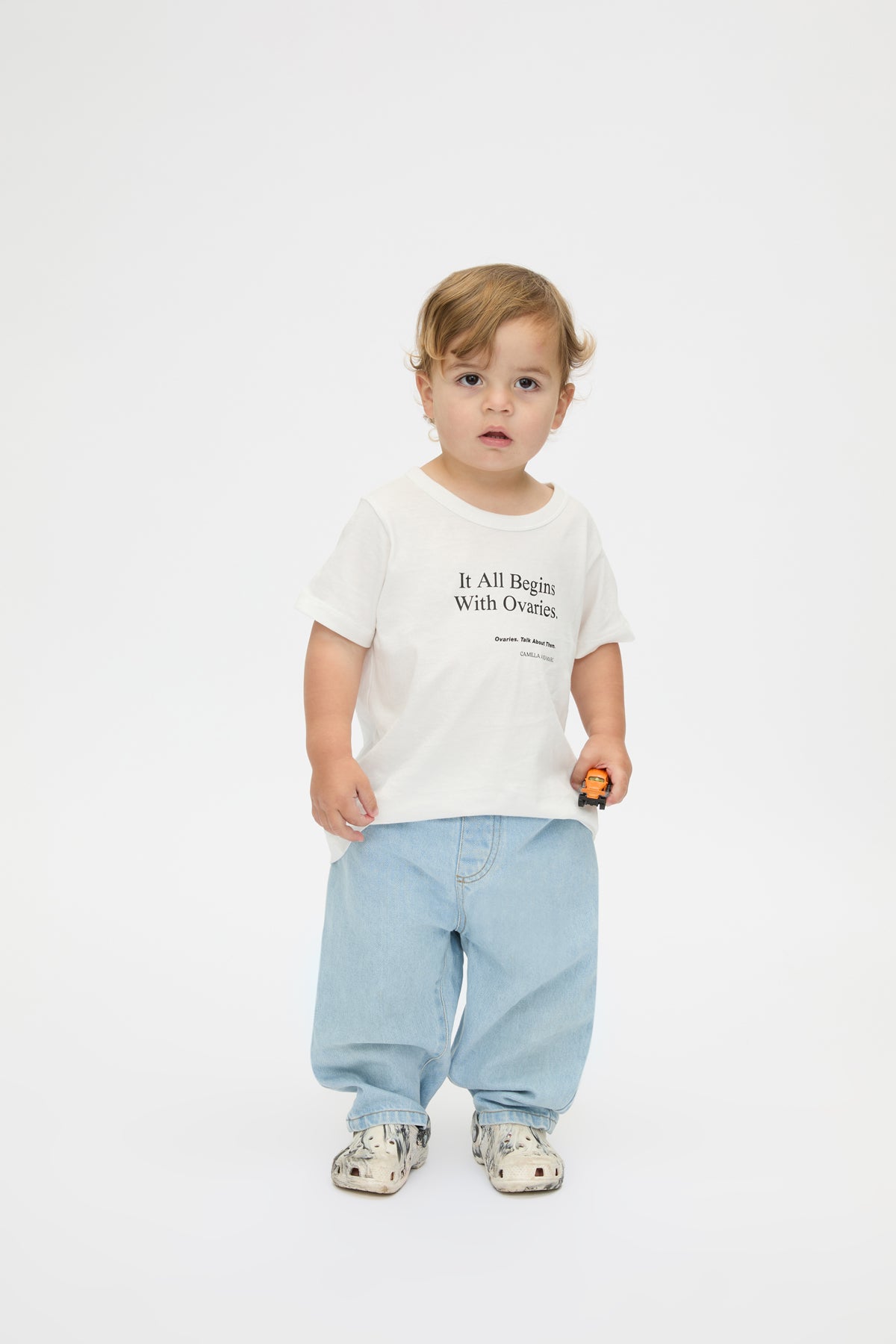 It All Begins With Ovaries Kids Tee