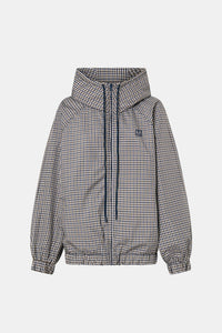 Ghost view CAMILLA AND MARC Pierce Check Anorak in Birch Check with hooded design and embroidered monogram.