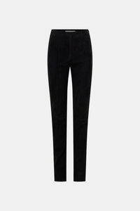 Ghost view CAMILLA AND MARC high-waisted Romina Pant in black stretch suede fabrication.