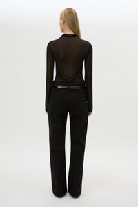 Back view CAMILLA AND MARC Rune Denim Jean in Black with a mid‑rise straight‑leg fit.
