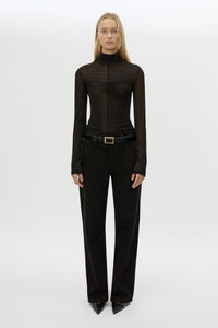 Front view CAMILLA AND MARC Rune Denim Jean in Black with a mid‑rise straight‑leg fit.