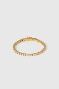 Front ghost view CAMILLA AND MARC Sloane Bracelet in Gold finished with 18k gold plating.