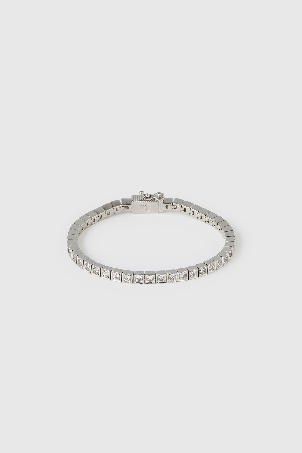 Front ghost view CAMILLA AND MARC Sloane Bracelet in Silver finished with rhodium plating.