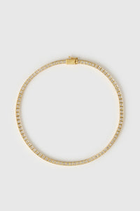 Top view CAMILLA AND MARC Sloane Necklace in Gold with 18k gold plating.