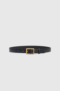 Ghost view CAMILLA AND MARC Sonny Eel Belt in Black leather with textured eel embossing.