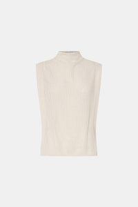 Ghost view CAMILLA AND MARC Talo Jersey Top in Cream with a boxy sleeveless cut.