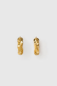 Front view CAMILLA AND MARC Wrenley Hoops with worn‑look 18k gold plating.