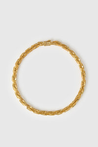 Top ghost view CAMILLA AND MARC Wrenley Chain Necklace finished with worn‑look 18k gold plating.